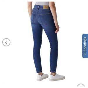 Calvin Klein High Rise Skinny Jeans 4/27 Inseam 27” Dark Blue Storm Blue NWT